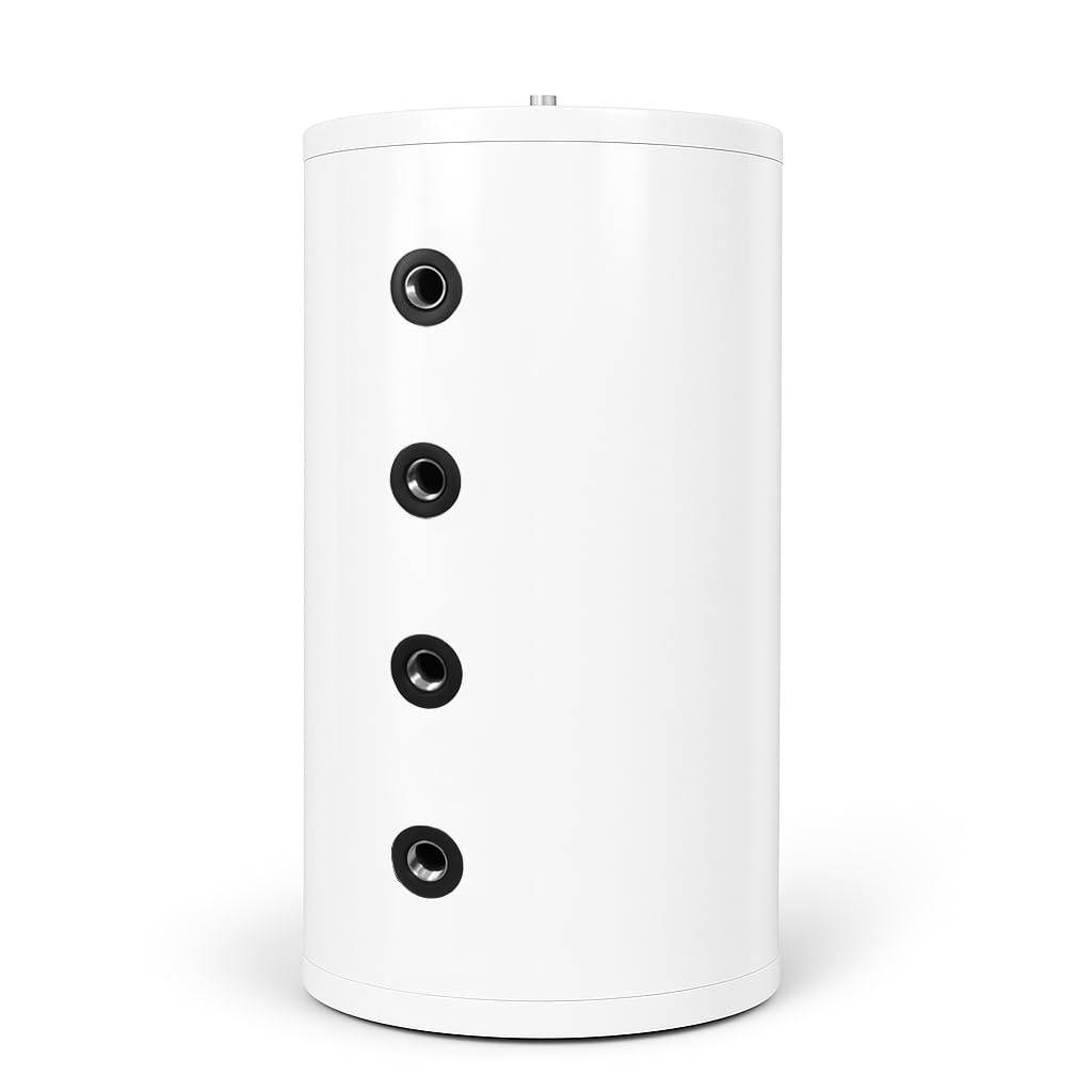 ENVIRON - Kompakt Pufferspeicher aus Edelstahl [40-200 Liter] Energieeffizienzklasse A | Inkl. Wandhalterung & Tauchhülse | Ideal für Wärmepumpen (100 Liter)