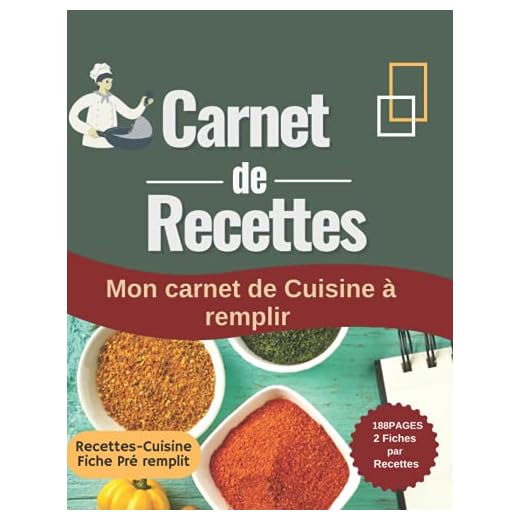 Carnet de Recettes: Mon carnet de Cuisine à remplir: idéal pour faire son propre Livre avec ses recettes préférées :Idée Cadeau d'Amazon, pas cher ... proches (21.6 * 27.9 cm / 8.5 *11 Po / A4)