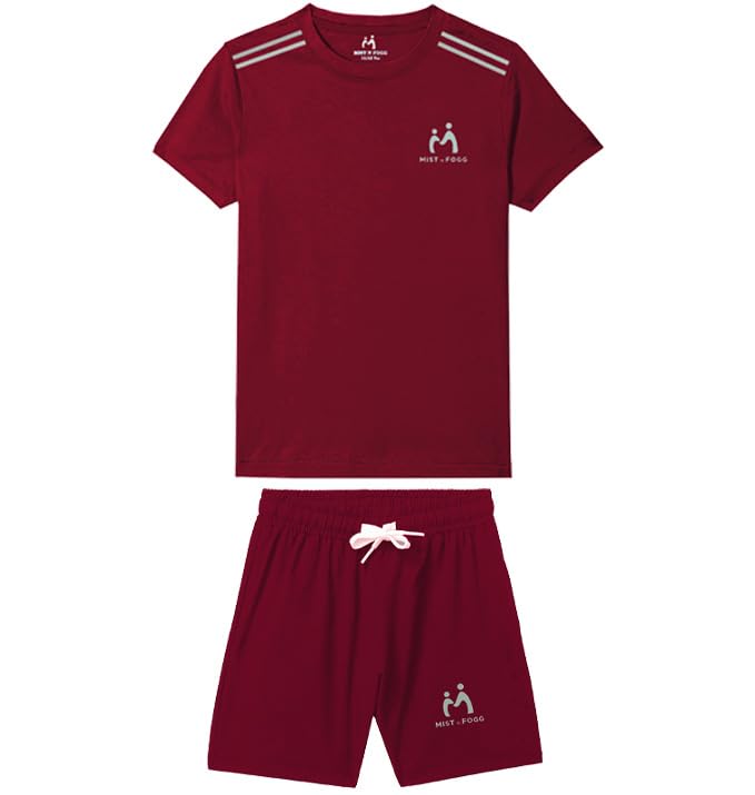 Image of MIST N FOGG Boys and Girls Sports Dry Fit T-Shirts and Short Set