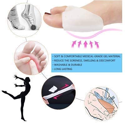 HARIHUB Half Toe Metatarsal Foot Pads Soft Silicon Gel Padded Cushions for Pain Relief Pad For Front Foot Corns, Callus, Warts Night Free Size 3