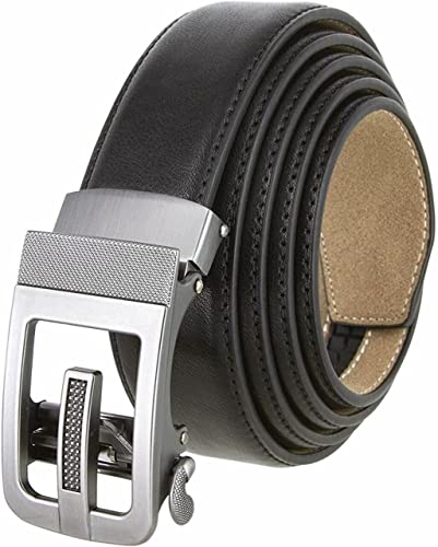 Slide Ratchet Belt Leather Casual Dress Belt 1-3/8"(35mm) Wide2