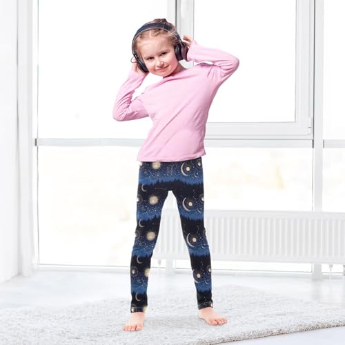 ALAZA Girls' Leggings Children's Yoga Pants Skinny Printed Dance Sun Moon Forest Starrysky Comfortable 4T3