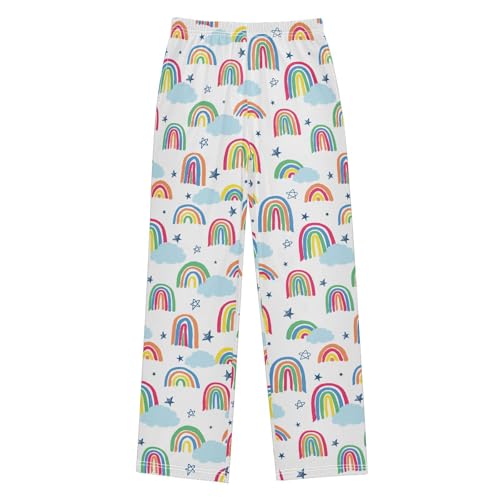 Rainbow Star Boys Long Pants Soft Trousers Elastic Waist Kids Lounge Bottoms with Pockets S-XL