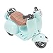 Semme Electric Doll Scooter Toy Mini Plastic Vehicle with Music Lights Rotating Wheels for Dolls Action Figures Desktop Decoration ABS Material 3 AA Batteries Not Included (Blue)