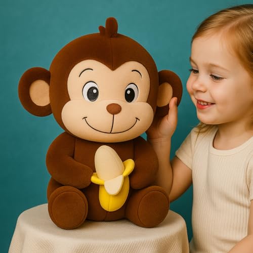Image of Cute Plush Toy for Kids | | Soft Toys | Birthday Gift for Girls /Wife, Boyfriend /Husband, Soft Toys for Girls, Baby Toy (Random Color) Pack of 1 (Monkey Plush Soft Toy)