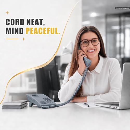 Image of Comtrue Phone Cords for Landline, 2-Pack, Telephone Handset Cords | Light Gray, Universally Compatible, Tangle-Resistant, Noise-free, Go-to Length, Ideal for office & home