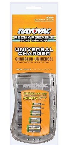 Rayovac PS3D Universal Battery Charger for AA, AAA, C and D Rechargeable Batteries
