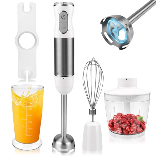 Dreamhigh @ Juego de batidora eléctrica de mano 4 en 1, varilla purificadora de 1000 W con 12...