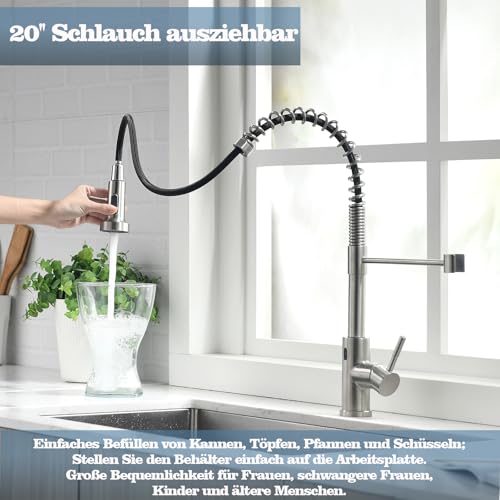 Küchenarmatur mit Infrarotsensor und ausziehbarer Brause
