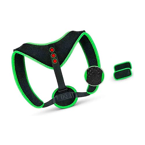 Corretor Postural Ajustável com Almofadas Magnéticas, Preto e Ver...