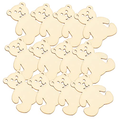 Artibetter 24piezas Álbum De Fotos De Oso Tallado Madera Recortes De Madera Sin Terminar Recortes De Osos Diy Decoración Hogar Manualidades Por Paquete