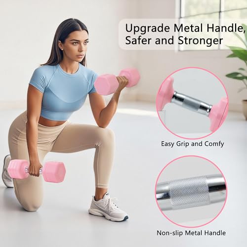 Image of Adjustable Dumbbell Set of 2 Total 20 Lbs 4-in-1 Each 4lb 6lb 8lb 10lb 1s-Adjust Dual-Stable Free Weights for Women Men Home Gym Outdoor Workouts