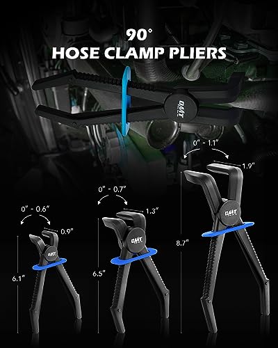 Orion Motor Tech Hose Pinch Off Pliers, 6 Piece Hose Pinch Off Pliers Set for Flexible Hoses Brake Fuel Coolant Hoses Maintenance, Hose Pinch Pliers with Straight and 90° Pliers