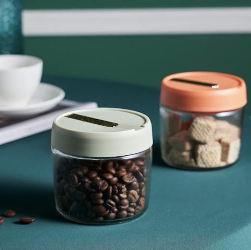 Image of HOMIES Kitchen Airtight Storage Jars Glass Moisture-proof Storage Box Grain Kitchen Storage Containers Canister, 500 ml (SET OF 2)