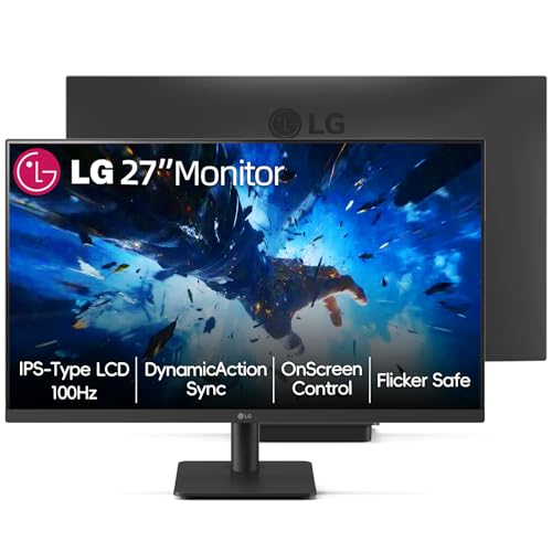 Image of LG 27 inch Full HD (1920 x 1080) IPS Monitor, 100Hz, 5ms, Dynamic Action Sync, Black Stabilizer & Crosshair, HDR10, Reader Mode /Flicker Safe, HDMI, OnScreen Control, VESA Mount, Tilt Adjustable, Black