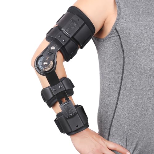 Shuyan Jiao Hinged ROM Elbow Brace Adjustable Post OP Elbow Support - Arm Stabilizer Splint for...