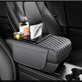 Rialzo Bracciolo Auto per Fiat Abarth 500C Convertible 595 Pista 750 Grand Siena, Pelle Cuscino per Bracciolo Centrale Auto Protezione Cuscino di Supporto,Grey