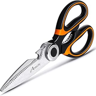 Anecity Heavy Duty Kitchen Scissors, Sharp Kitchen Scissors Multipurpose Utility Stainless Steel Scissor, Kitchen Shears for Chicken, Poultry, Fish, Meat, Vegetables, Herbs, BBQ, Bones, Flowers, Nuts