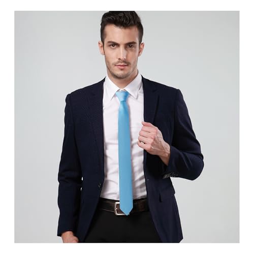 Image of Landisun Black Tie Men Women Solid Skinny Ties Slim Ties Satin Tie