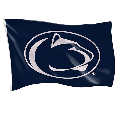 NCAA Penn State Flag with Grommets 3x5 Penn State Nittany Lions Outdoor College Flags & Banners for Garden Patio Indoor Wall Dcor