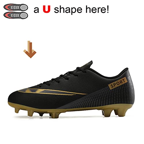 Men’s Soccer Shoes Outer Football Cleats Youth Football Spike Professional Shoes Fg For Competition Training Black #TOP2