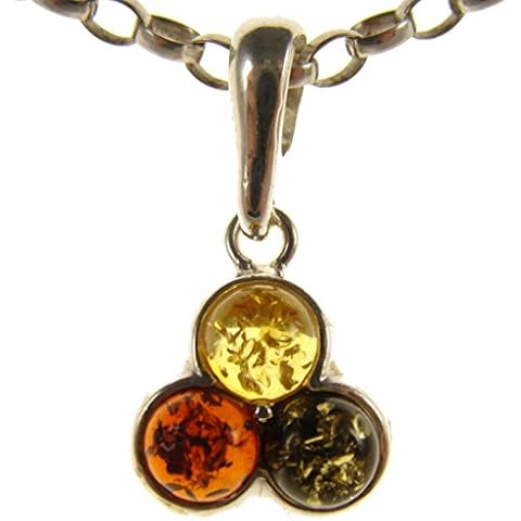Baltic amber and sterling silver 925 multi-coloured pendant jewellery jewelry (no chain) Cover