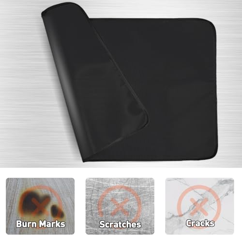 Khongoo Feuerfeste Unterlage Grill, Hitzeschutzmatte für Holzkohle und Gasgrill zum Schutz von Tischen im Freien Feuerschutzmatte, Leicht zu Reinigende Hitzebeständige Unterlage, (Schwarz, 40x60cm) – Bild 6