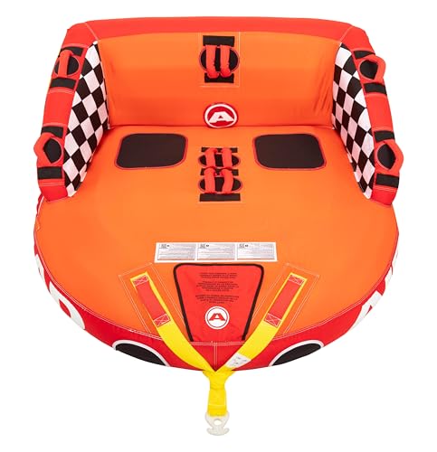 Image of Airhead Mable Towable Tube for Boating, 1-4 Rider Inflatable Boat Tube for Water Tubing, Heavy Duty Full Nylon Cover, EVA Foam Pads, Dual Tow Point, Patented Speed Safety Valve