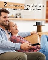 ULTIMEA 7.1 Surround Sound System für TV mit Dolby Atmos, App Steuerung, 4 kabelgebundene Surround-Lautsprecher, 460W Soundbar für Smart TV mit Wireless Subwoofer, Heimkino Sound System, Poseidon D80 – Ansicht 5