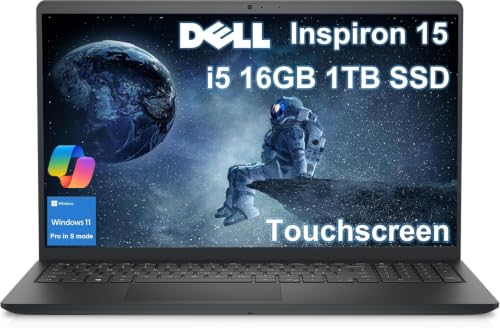Image of Dell Inspiron 15, 15.6 inch LED Touchscreen, Intel i5-1334U, 16GB RAM, 1TB SSD | Inspiron 3000 3530, FHD Laptop, 10-Core, > i7-1255U, for Business & Home, Fast Charge, Webcam, Win 11 Pro in S w / Copilot