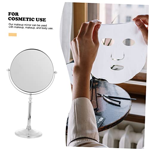 ADOCARN 1pc Vanity Mirror Travel Makeup Mirror Standing Magnifying Women: Double Sided 10x Vanity Cosmetic Tabletop Handheld Mirror 2 Sided Swivel Personal Table Mirror Glass Chic - Image 4