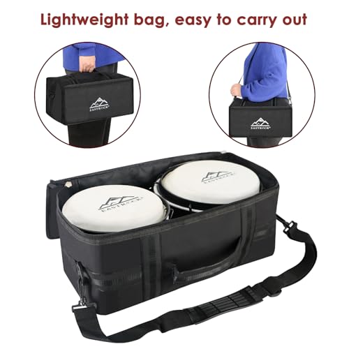 image for EASTROCK Bongo Drum 6” and 7” Bongos Set for Adults Kids Beginners
