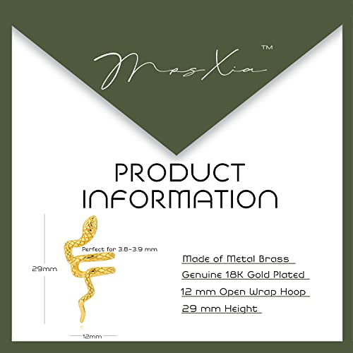 Mrsxia Ear Cuff Gold Earrings For Women Non Pierced Cartilage Snake Climber Crawler Clip On Open Wrap Hoop 18K Gold Filled Small Simple Delicate Hypoallergenic Animal Jewelry #TOP4