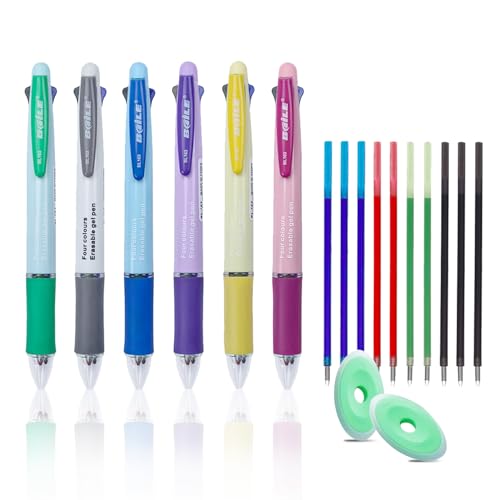 Lot De 4 Stylos 4 Couleurs (0,7 Mm) - Noir, Rouge, Vert, Bleu - Stylo Bille Rétractable Pratique Pour Bureau, école, Cadeau - 6
