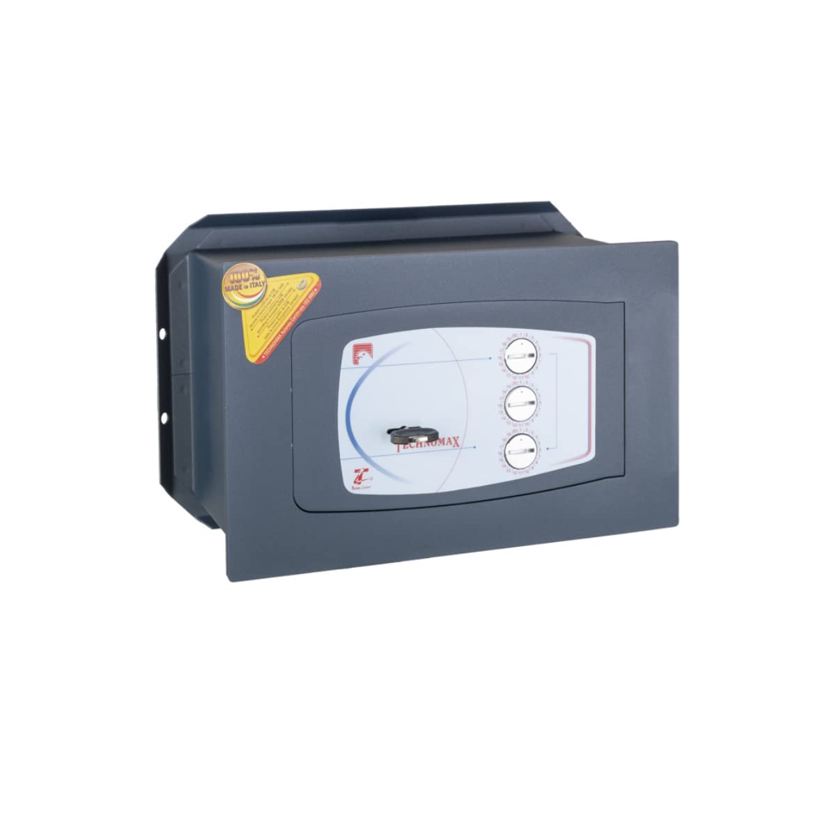 Technomax, Cassaforte a muro, Serie Gold Diplo modello GD/3B, Aperetura con chiave a doppia mappa + combinatore a 3 Volantini, Dimensioni mm. 210 (H) x 340 (L) x 150 (P)