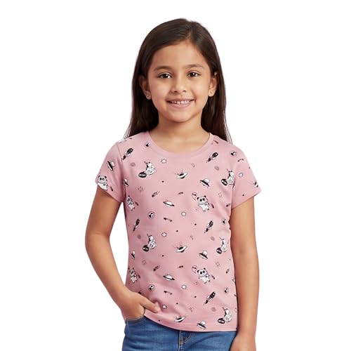 Image of Stories.Label Girl Cotton Printed T-Shirts in Half Sleeves Regular Fit, Soft Durable Fabric, No Shrinkage, Long Lasting Print Colors (7-16 Years)