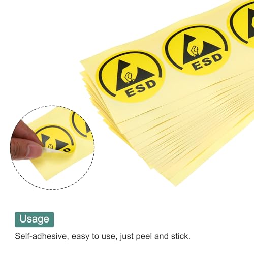 Image of MECCANIXITY 50pcs ESD Labels Static Caution Warning Stickers Label for Electronic Sensitive Devices, 4.5cm