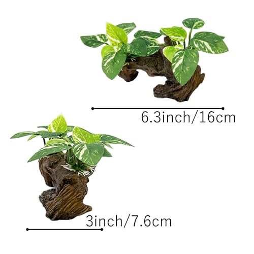 Image of Fish Tank Decorations Aquarium Decor Ornaments Betta Silk Leaf pad Hammock Artifical Driftwood Cave Goldfish Bowl Accessories (Type-D)
