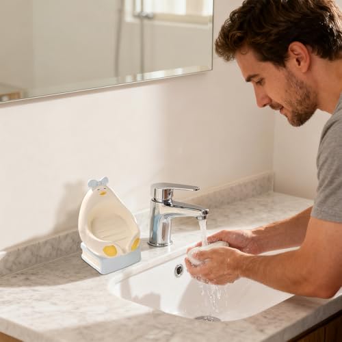 Support pour savonnette canard en céramique véritable avec base égouttoir - 3