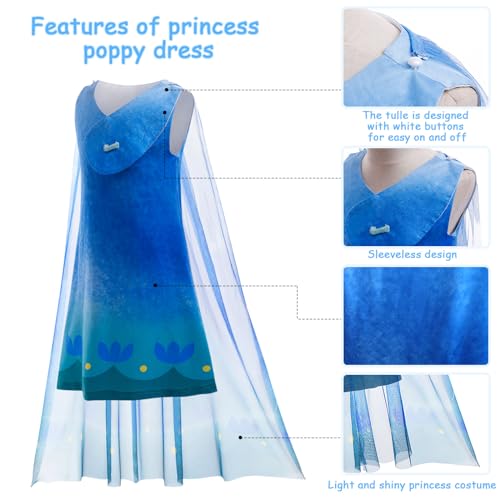 Disfraz Princesa Poppy para Niñas Talla 130 miniatura 4
