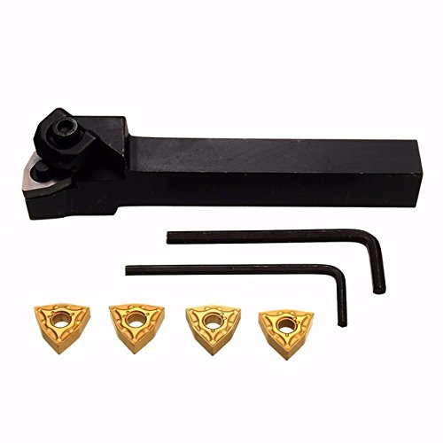 EsportsMJJ Wwlnr1616H08 (K08) Torno Herramienta De Torneado Barra Aburrida con 4Pcs Wnmg0804 Insertos