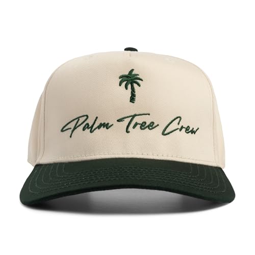 Image of Palm Tree Crew Men's Adjustable Snapback Embroidered Logo Crew Hat