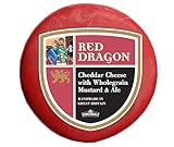 Red Dragon Cheese (Whole Wheel) Approximately 4.5 Lbs - Traditional Welsh Cheddar, Infused with Mustard Seeds and Brown Ale, Perfect for Gourmet Dishes
