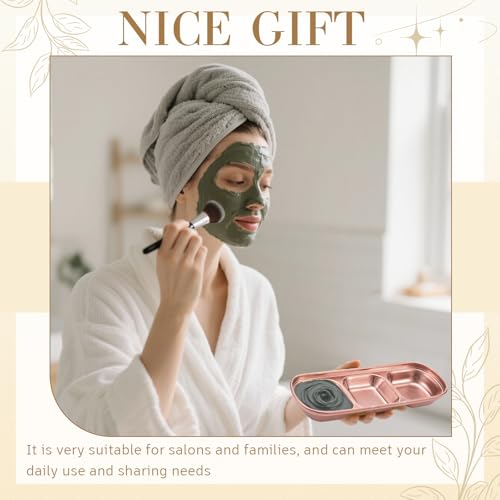 Image of 4 Pcs Esthetician Bowls Face Mask Tray Esthetician Supplies Stainless Steel Compartment Serving Tray Women Skincare Products Facial Bowl for Spa Salon Aesthetician Beauty, Nail Art (Rose Gold,Medium)
