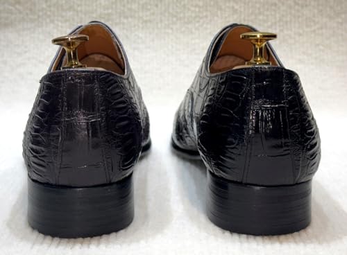 Santimon Men’s Genuine Leather Oxfords Dress Formal Shoes, Comfortable Crocodile Pattern Lace-Up Shoes for Business & Weddings3