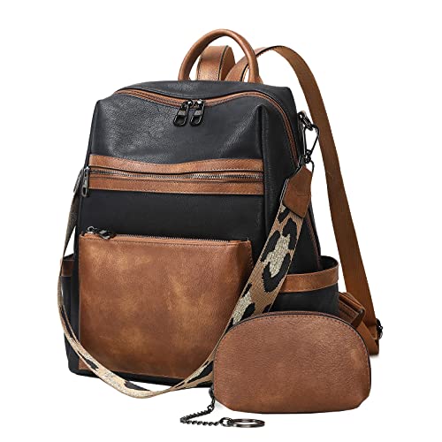 Image of AGLOD Leather Backpack Purse for Women Designer Ladies Shoulder Bag Fashion Faux Work Travel Handbags