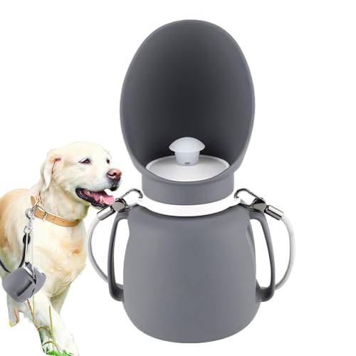 折りたたみ可能なペットウォーターボトル、800mlの犬の水のボトル、犬用のリークプルーフウォーターボトル、子犬用の携帯用水ディスペンサーボウル、小さな中程度の大きな子犬用のストラップを飲むペットの飲酒フィーダー