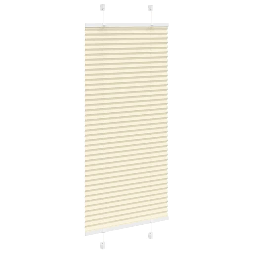 Plisowana kremowa 60 x 150 cm z poliestru o szerokości materiału 59,4 cm, ochrona przed spojrzeniami, roleta na okna bez wiercenia, roleta zaciskowa z dwoma możliwościami montażu, nowoczesna roleta