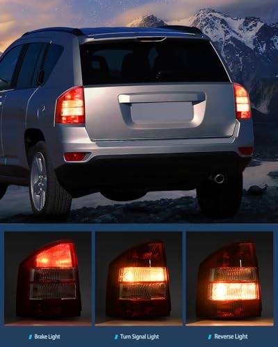 Image of Nilight Taillight Assembly Compatible with 2007 2008 2009 2010 Jeep Compass