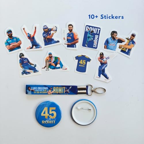 Image of TenorArts Gift Box Merchandise - 5x7 Inches Laminated Photo Frame,1 Keychain, 1 Badge, 4 4x6 inches Posters, Shapecut Stickers - 5 items in 1 Box | Perfect for Gifting Cricket Fans
